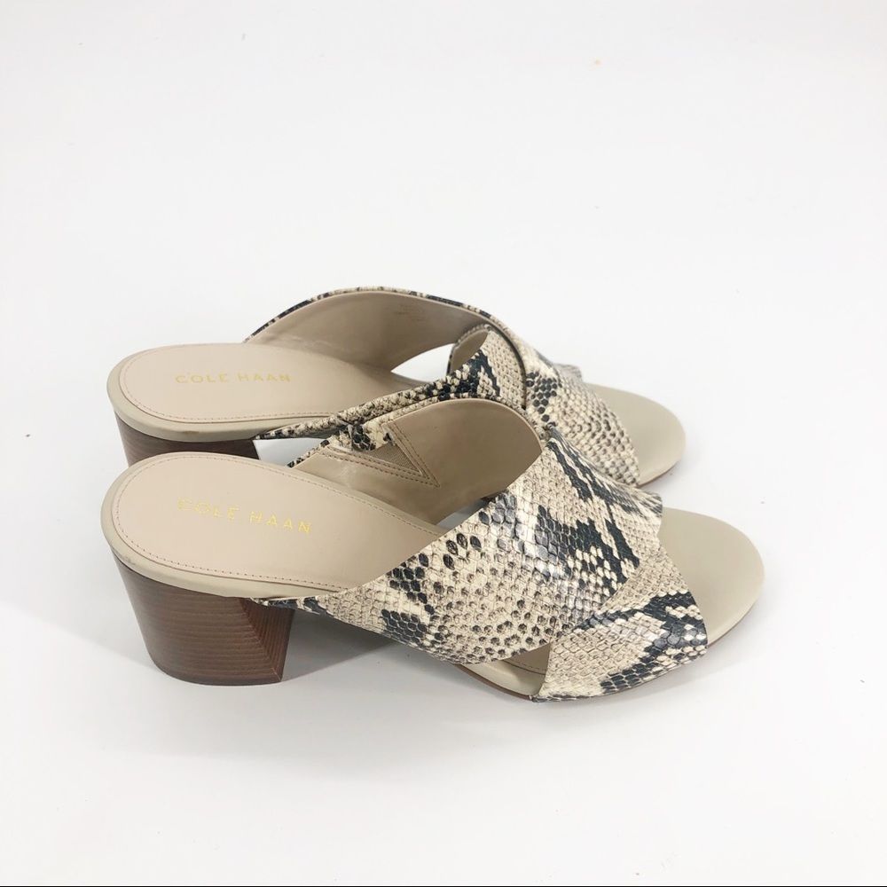 Cole Haan Dakota Crosscross Mule Sandal Snakeskin - Picture 6 of 9